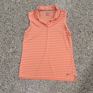 Nike Peach Striped Sleeveless Top
